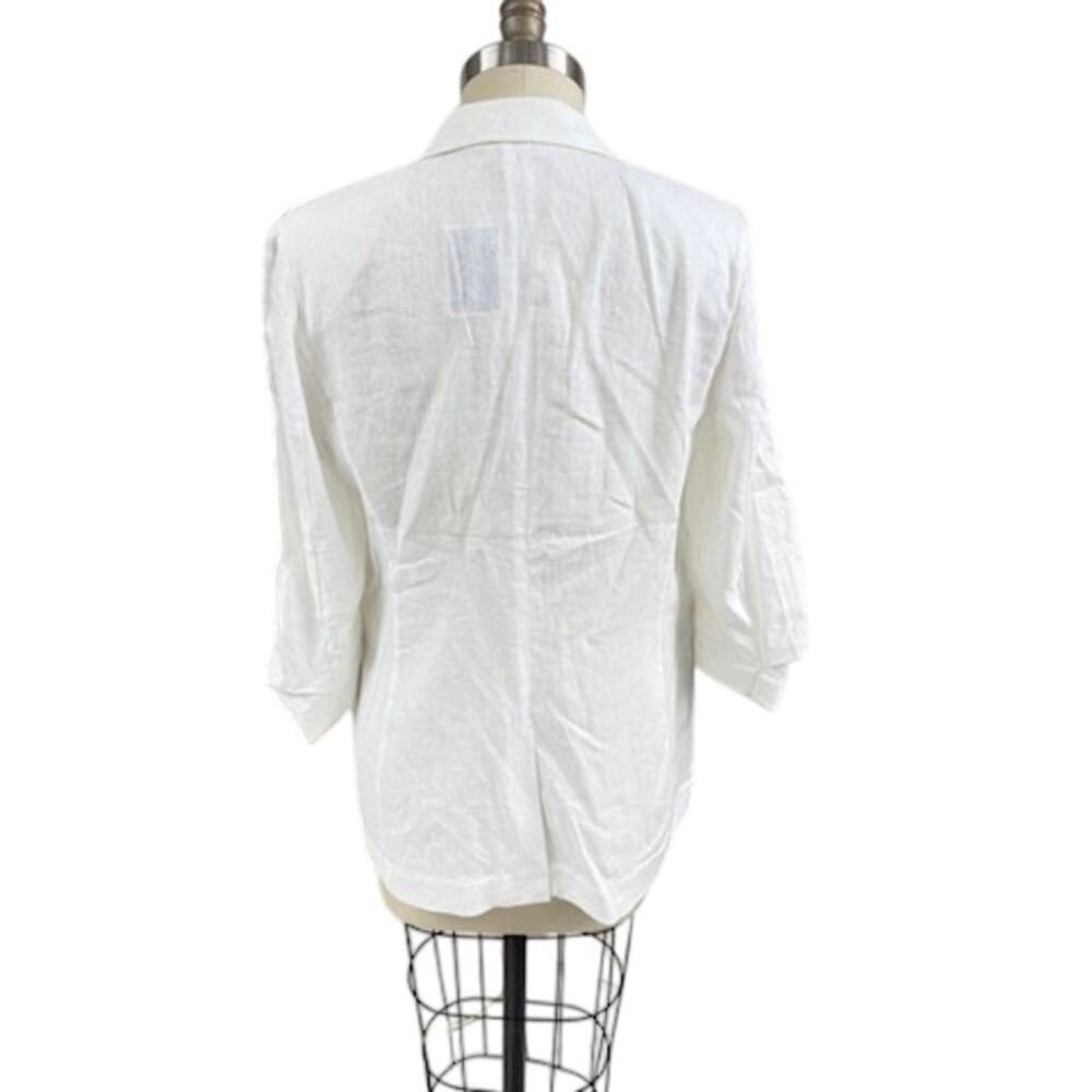 Anne Klein White Linen-Blend Blazer Jacket M NWT $139 MSRP - Picture 3 of 4